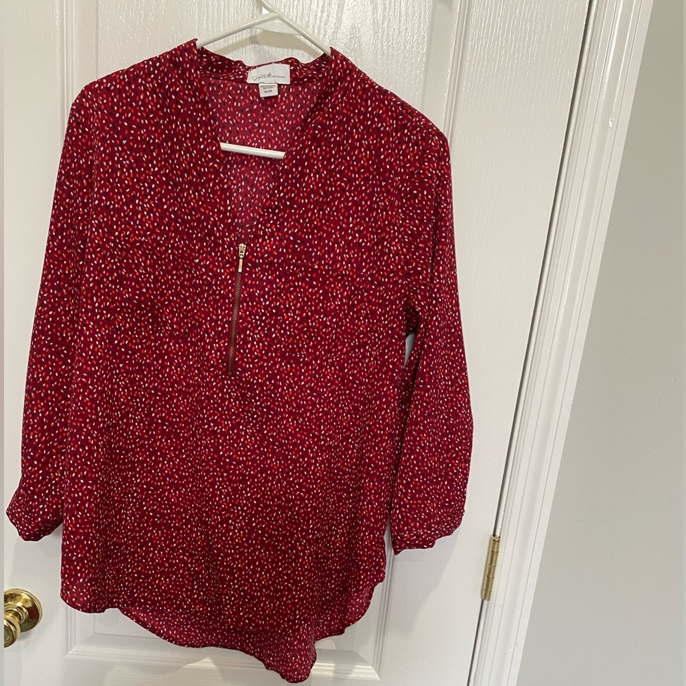 Collection B Red and White Women's Top